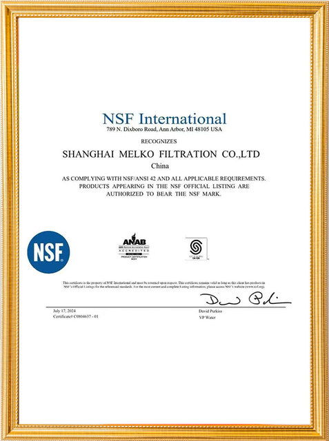 NSF certified water filter cartridge manufacturer China